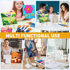 ESRICH 234 Pack Canvas with Easel Set 8 x 10 in Canvas Boards with 11.8 in Wooden Easels, Paint Brushes Canvas Panel Painting Kit for Acrylic Oil Watercolor Beginners Art Crafts Sip and Paint Party