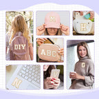 52 Pcs White Chenille Letter Patches Self Adhesive for Clothing,A-Z Varsity Letter Stickers Embroidered Sew on Repair Patches for Jackets Hats Backpack