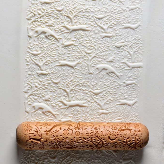 MKM Pottery Tools Wood Big Hand Rollers for Clay (BHR-111 Spring Awakening)