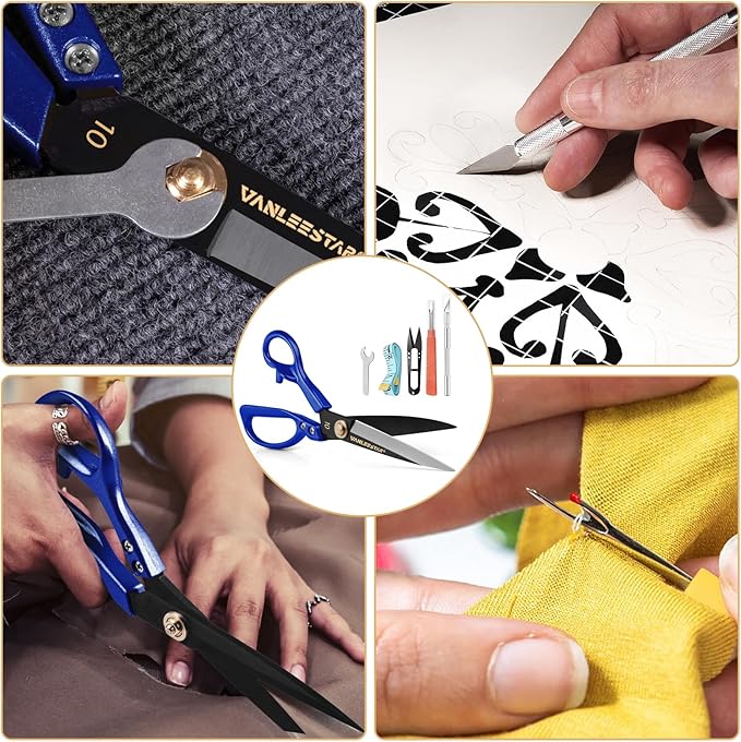 Fabric Scissors 10'' Dressmaker Shears - Professional Grade Dressmaker Shears, Sharpest Sewing Scissors for Denim, Leather, Sewing, Embroidery and Crafts, etc