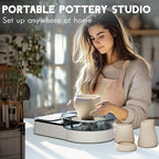 Pottery Wheel for Kids and Beginners - Complete Pottery Set for Kids with 6" Turntable, 2.2lb Clay, Art Supplies Sculpting Tools, Craft Gifts for Teens Kids Adults (Grey)