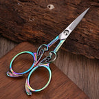 Detail Embroidery Scissors – Small Sharp Pointed Tip Shears for Sewing, Craft, Artwork, Needlework Yarn, Thread Snips, Handicraft DIY Tool, 4.5in Rainbow Vintage Style