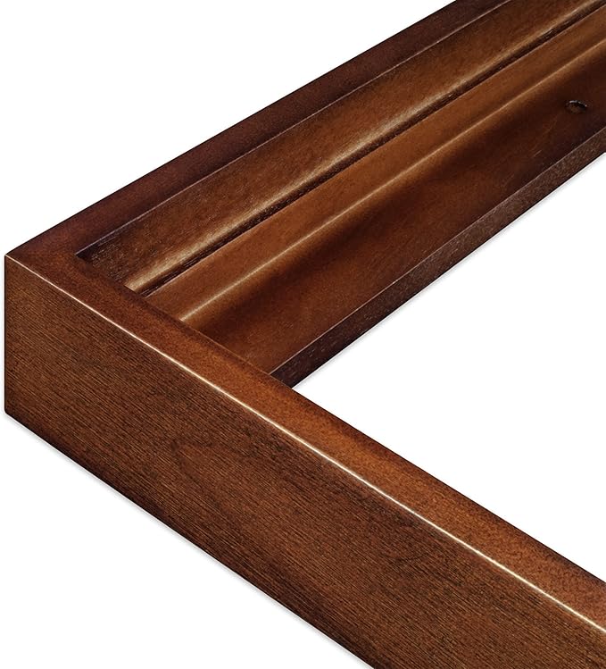 Ampersand Art Supply Floaterframe Readymade Frame for Flat and 7/8" Deep Wood Panel and Canvas Artwork, Paintings, Prints, and More, 12"x12", Walnut Thin