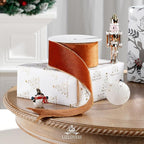 Copper Velvet Wired Ribbon with Glitter Back 2.5 Inch Copper Christmas Ribbon Wired Reversible Ribbon for Christmas Tree, Gift Wrapping, Crafts, Wreaths Supplies, Topper Bows (10 Yards)