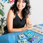 AUREUO Mini Magnetic Stretched Canvas 3x3 Inch / 24 Pack - Small Square Wrapped Canvas Board with Magnet Back, Art Gift Set Tiny Framed Bulk Pack Canvases for Acrylic Painting & Craft