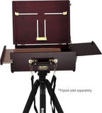 Soho Urban Artist Scout Pochade Box for Plein Air Painting Easel with Storage, Lightweight & Portable, Mahogany Finish