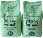 American Soy Organics Freedom Soy Wax Beads for Candle Making - Natural Candle Making Supplies - Paraffin-Free, Beeswax-Free Candle Wax for Container Candles, Tealights and Wax Melts, 10 lbs