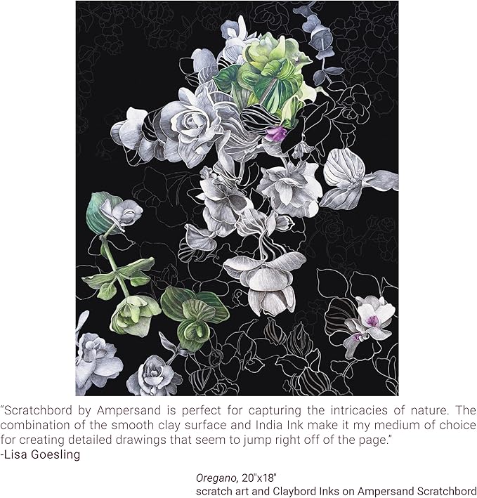 Ampersand Art Supply Scratchbord Art Panel: Museum Series Scratchbord, 1/8 Inch Flat Profile, 14" x 18"