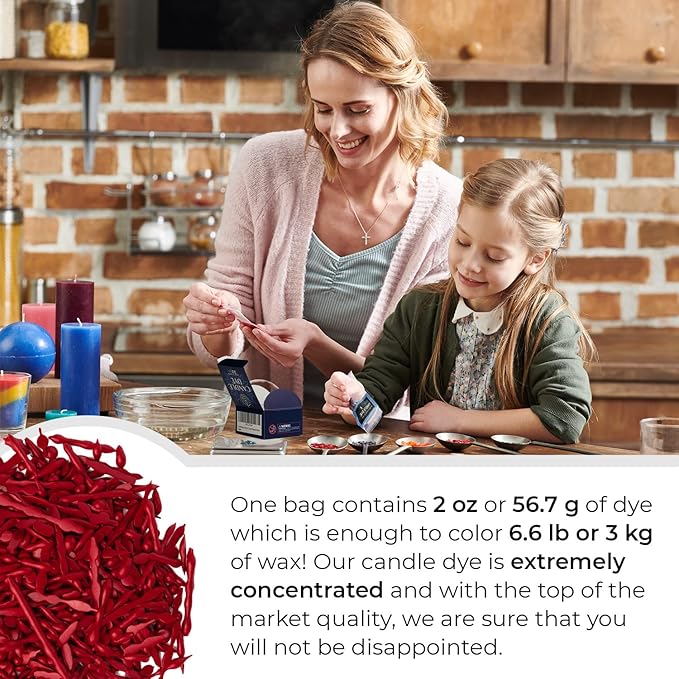 Red Candle Dye 2oz for Soy Candle Making – Highly Concentrated Candle Wax Dyes – Candle Shop Premium Color Dye Chips for Soy Wax, Beeswax, Paraffin