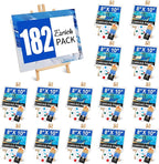 ESRICH 182 Pack Canvas with Easel Set 8 x 10 in Canvas Boards with 11.8 in Wooden Easels, Paint Brushes Canvas Panel Painting Kit for Acrylic Oil Watercolor Beginners Art Crafts Sip and Paint Party