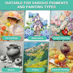 ESRICH 10x10 Stretched Canvas for Painting, 10 Pack Square Canvas for Painting Primed Acid-Free Framed Blank Canvas, Art Canvases for Beginners & Artists to Paint Oil, Acrylic, Pouring Painting.