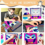 Latch Hook Kits for Adults - DIY Latch Hook Rug Kits for Kids, Crochet Kit for Beginners, Rug Making Kits with Printed Canvas, Gift Packaging. Lion Pattern (15x21 Inch)