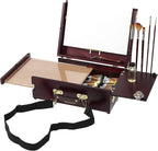 Soho Urban Artist Scout Pochade Box for Plein Air Painting Easel with Storage, Lightweight & Portable, Mahogany Finish