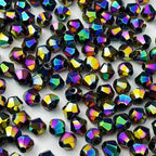 500pcs 3mm Bicone Glass Crystal Beads for Jewelry Making, Faceted Bicone Glass Spacer Beads for Bracelet Earring Necklace DIY Craft(Rainbow)
