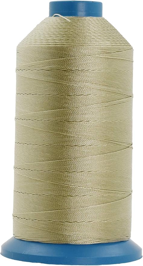 Mandala Crafts Bonded Nylon Thread Beige Heavy Duty Sewing Threads - 1250 YDs Size 138 420D T135 Tex 135 Thread for Leather Jeans Weaving Outdoor Marine Upholstery Threads
