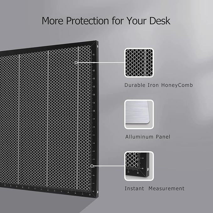 YOOPAI Honeycomb Laser Bed 450x450mm Honeycomb Working Table with Aluminum Panel for Laser Cutter Engraver Accessories, Desktop Protection, Fast Heat and Smoke Dissipation 17.7"x17.7"