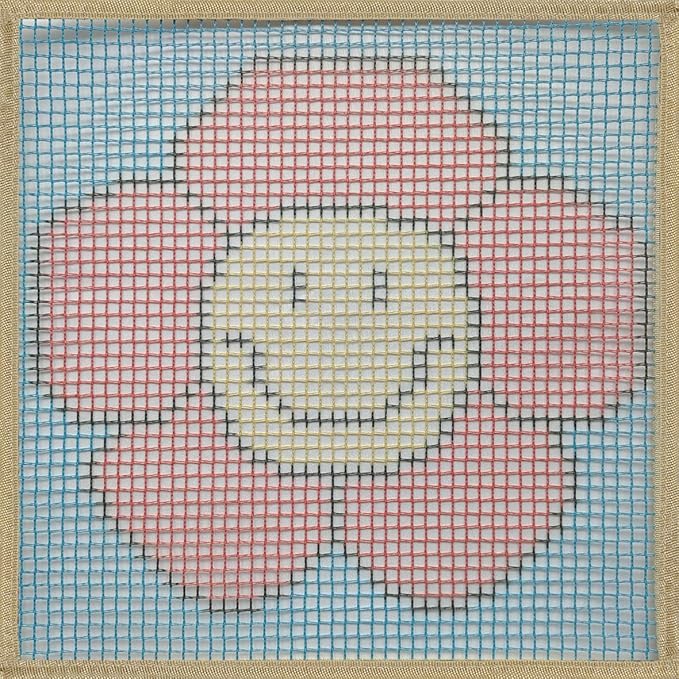 Numptain Latch Hook Kits for Kids,DIY Rug Crafts Flower Pattern Color Printed Canvas,Latch Hook Kits for Beginners Handmade Needlework Crafts Home Decoration,12"x12"