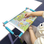 Couple Embroidery Art Embroidery Clip Frame 60cm Cross Stitch 4 Slot Presser Heavy Duty Embroidery Bandage Embroidery Frame Needlepoint Frame Embroidery Scroll Frame Embroidery Frames (Blue)