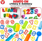 Dough Extruder Set for Kids + Dough Alphabet & Numbers Cutter Set - (46 pcs) - Educational Clay Tools for Learning, Counting, and Crafting – Strong and Durable