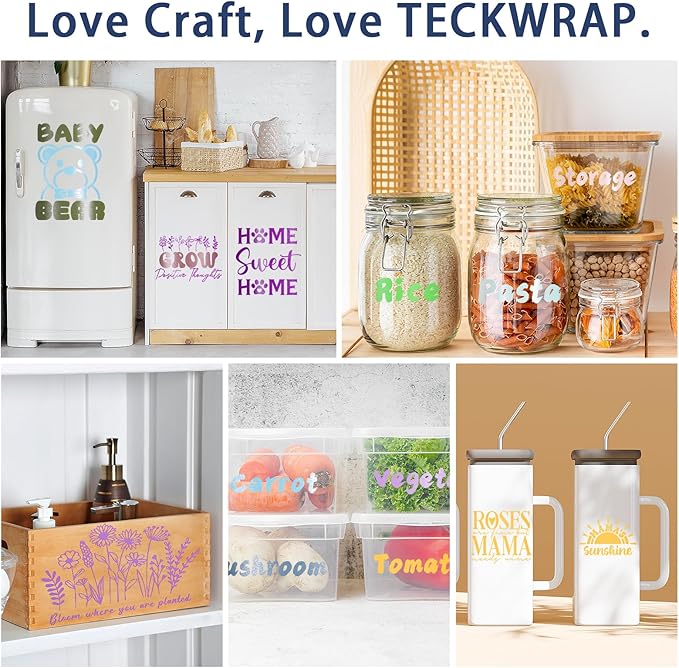 TECKWRAP Matte Permanent Vinyl, 12" x 3ft, 12 Rolls Adhesive Vinyl Compatible with Cutters, Signs, Scrap-Booking, for Mug, Window, Home Decal, Vintage Color