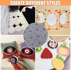 1*PC 40"x 40" Rug Backing Non-Slip, Rug Tufting Cloth for Tufting Gun, Rug Making, Thick Carpet Edging Fabric with Plum Blossom Pattern for DIY Crafts, Punch Needle Monks Cloth for Rug Making