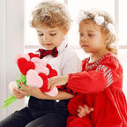 10 Pcs Plush Heart Flower Stuffed Bendable Stems Plush Bouquet Toy Soft Rose Flower 12.6 Inch for Christmas 2025 Mother's Day Girl Girlfriend Wife(Red and Pink Heart)