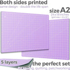 Rotary Cutter Set lavender - Quilting Kit incl. 45mm Rotary Cutter, 5 Replacement Blades, A2 Cutting Mat, Acrylic Ruler and Craft Clips - Ideal for Crafting, Sewing, Patchworking, Crochet & Knitting