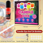 Candle Dye - 24 Colors Liquid Candle Dyes for Candle Making – Oil-Based Highly Concentrated Candle Color Dye for Soy Wax, Beeswax & Gel Wax, Non-Toxic, for DIY Candle Making Supplies, Each 6ml/0.25 oz