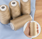 Serger Thread 4 Cones 3000 Yards Each Spool All Purpose Polyester Thread 40S/2 for Sewing, Serger, Overlock, Quilting, Piecing-Dark Khaki