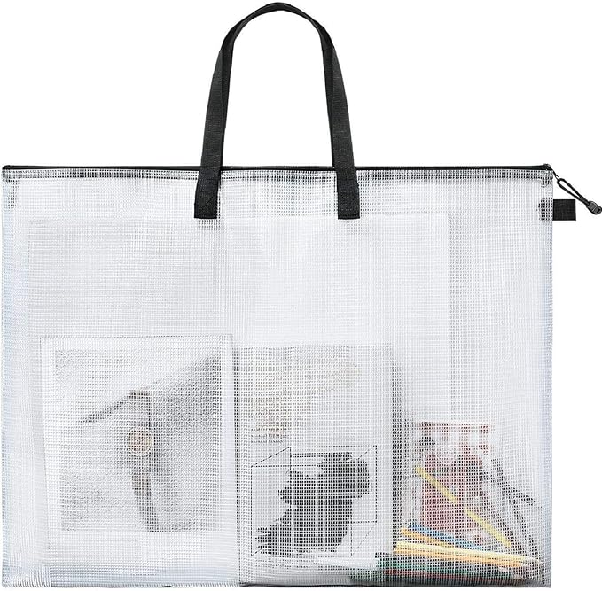 Outus Art Portfolio Case 19 x 25 Inches Posters Storage Bag Portfolio Folder with Handle and Zipper Transparent Folder Organizer for Painting Bulletin Boards End of The Year Gifts(3 Pieces)