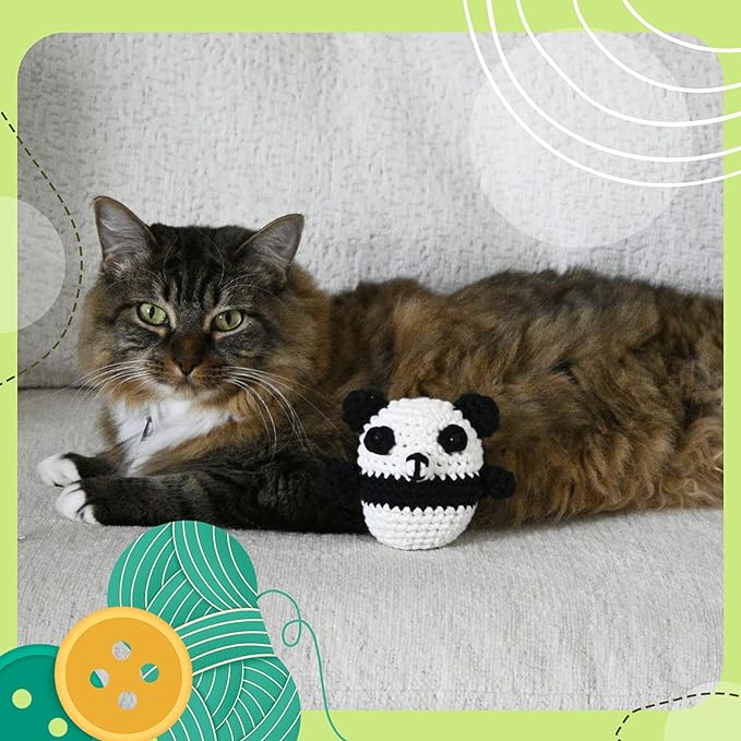 Panda Crochet Kit | For Beginners, Couples, Date Night, Kids, Adults, Anime, & Animal Lovers | DIY Gift Kit | Instructions, Yarn, Hook, Pattern, Video & Written Tutorial | Arts & Crafts For Adults