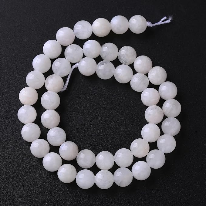 4MM 86PCS Natural Stone White Moonstone Gemstone Semi Precious Beads for Jewelry Making DIY Bracelet