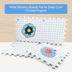 MEVOME Blocking Mats for Knitting 200 T-pins 100 Locking Stitch Markers, Extra Thick Block Boards Crochet Projects Grid Lines Needlepoint Knit Crocheting, 9 Foam Interlocking Mat Storage Bag (White)