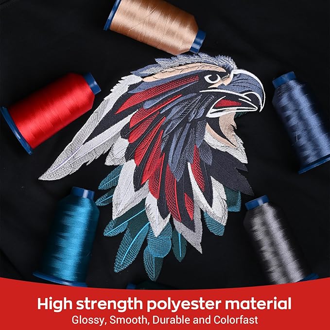 Richword Selected Purple Embroidery Thread 4000M(4374Y) 40WT Polyester Thread 100 Colors Selected for Commercial Multi Needles and Single Needle Embroidery Machine 0095