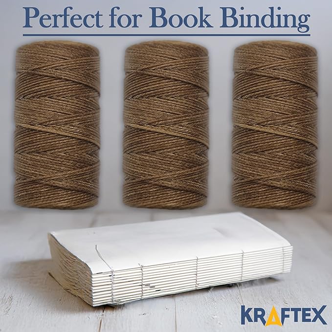 Waxed Thread 3X Wax Thread, 65 Yardx0.8mm Wax String, 150D Waxed Leather String in Brown Perfect Dream Catcher Supplies