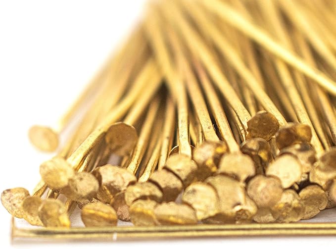 The Bead Chest Gold 21 Gauge 1 Inch Head Pins (Approx 100 Pieces)