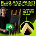 Glow in The Dark Canvas Boards – 2 Pack of 10×14″ Painting Panels – Neon-Ready Art Canvases for Acrylic, Oil & Glow Paints – Creative Gift for Artists, Kids & Decoration