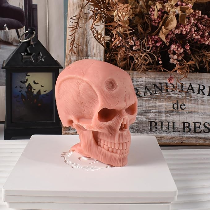Skull Head Candle Mold - Resin Casting Silicone Molds for Home Decor & Candle Making Wave Spiral Mold