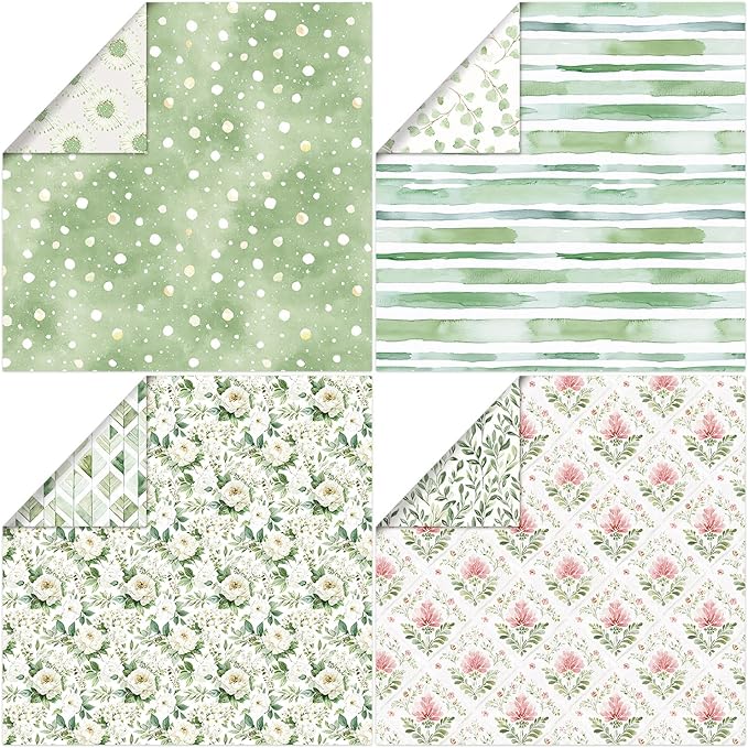 Scrapbook Paper 12x12, 24 Sheets/24 Designs Double-Sided Colorful Style Scrapbooking Pad Decorative Paper for Junk Journals Greeting Cards Decoration