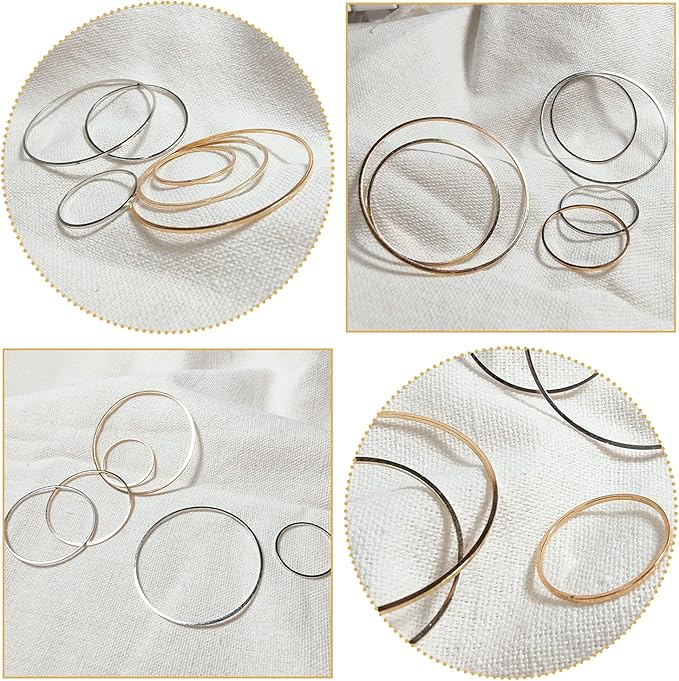 Earrings Beading Hoop Earring Finding Round Earring Circle Charms Beading Hoop for Jewelry Making DIY Crafts Art Creation Gift (203040 Round)