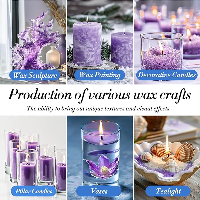 Sukh Deep Purple Candle Sand with Wick - 430G(0.94lb) Sand Candle with Wicks Refillable Candles for Weddings, Dating, Halloween, Christmas