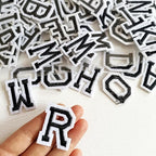 1.3 inch Iron on Letter Patches 78 Pieces, A-Z Embroidered Alphabet Patches for Clothing Jackets Hats Backpacks Jeans Black