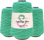 And-et DuraTuft Yarn 45 Vibrant Colors Tufting Nylon Yarn Pack - Ideal for Crochet, Craft Projects -100% B.C.F. - 3 Cones x 1.66lbs -180yards -Perfect for Rug Weaving and Knitting (35 Pistachio Green)