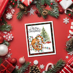 GLOBLELAND Christmas Comic Cat Clear Stamp for Card Making Cartoon Cats Silicone Stamps Christmas Stockings Transparent Stamp for DIY Scrapbooking Embossing Journaling