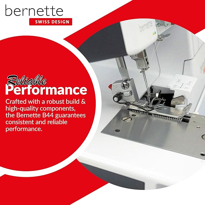 Bernette B44 Funlock Overlock Serger Sewing Machine | Threads Bundle, Scissors, Rotary Cutter, Needles, Foldable Cutting Mat | Heavy Duty Stitching & Quilting Performance | Beginners to Professional
