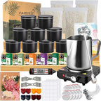 FAIRYELF Candle Making Kit with Wax Melter, Complete Candle Making Supplies, Soy Candle Wax Kit for Kids, Beginners, Adults, Including Electronic Stove, Soy Wax, Melting Pot, Rich Scents and Dyes