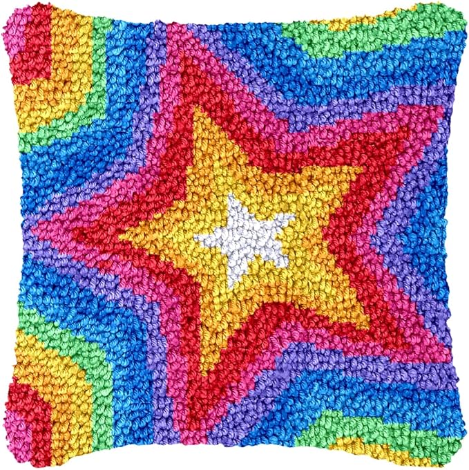 Puzamen Latch Hook Pillow Kits for Kids Adults Beginners