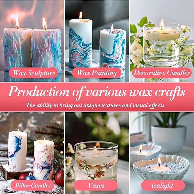 Sukh Candle Sand and Wicks - 430G(0.94lb) Sand Candles with Wicks Purple, Orange, Black, Red, Brown Refillable Candle for Weddings, Parties