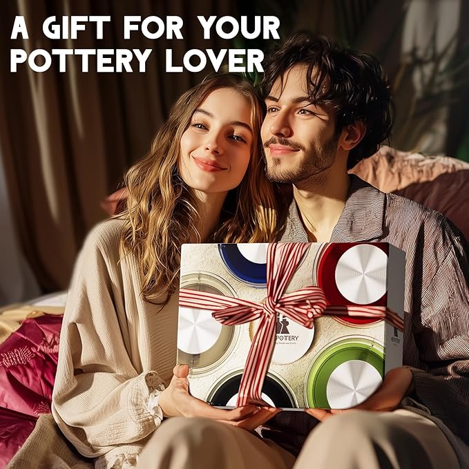 Pottery Wheel for Kids and Beginners - Complete Pottery Set for Kids with 6" Turntable, 2.2lb Clay, Art Supplies Sculpting Tools, Craft Gifts for Teens Kids Adults (Grey)