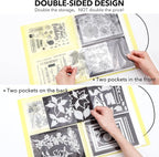 10 Pcs 0.3mm Magnet Sheets and 80 pockets/20 pages Storage Album for Stamp and Cutting Dies Storage Book Organizer Folder for Storage Die Cutting, DIY Scrapbooking Card Making Supplies (Yellow)